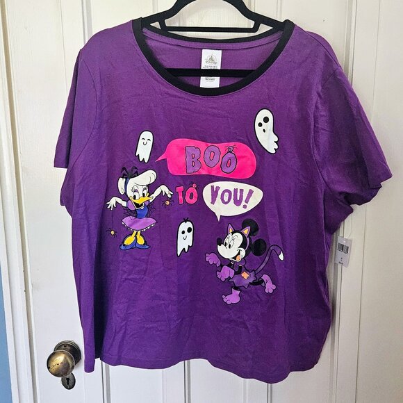 Disney Park Halloween Boo To You Minnie Mouse Daisy Duck Purple - Size 1X - NWT - Picture 1 of 5